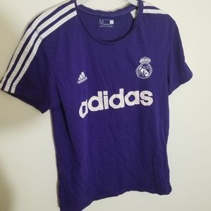 Women's Adidas Athletic Shirt, Purple/White - M